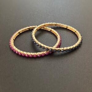 Elegant Gold and Pink Beaded Bracelets